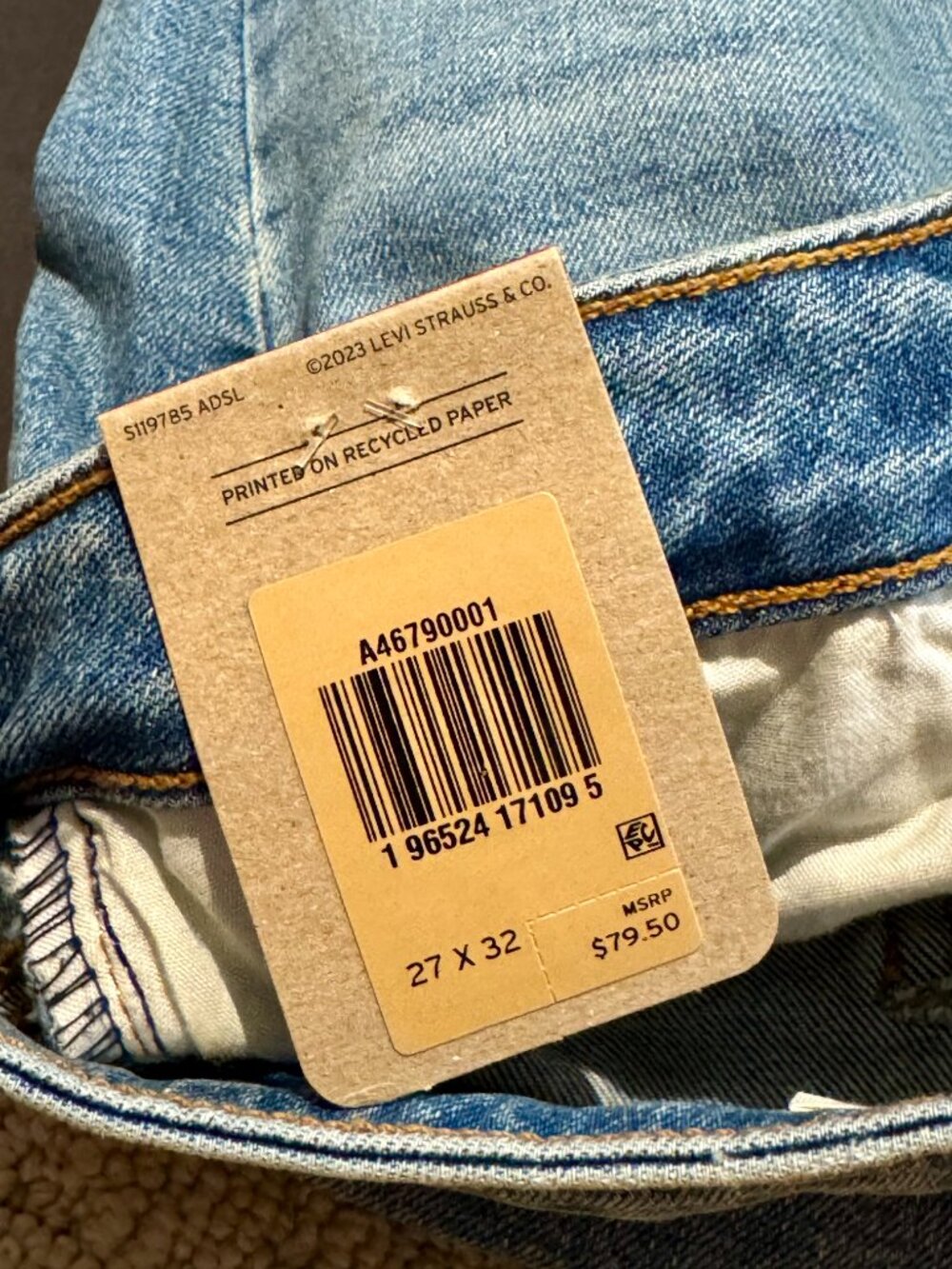 New Women's Levi's Blue Jeans 27x32 Superlow Bootcut With Tags - Picture 8 of 8